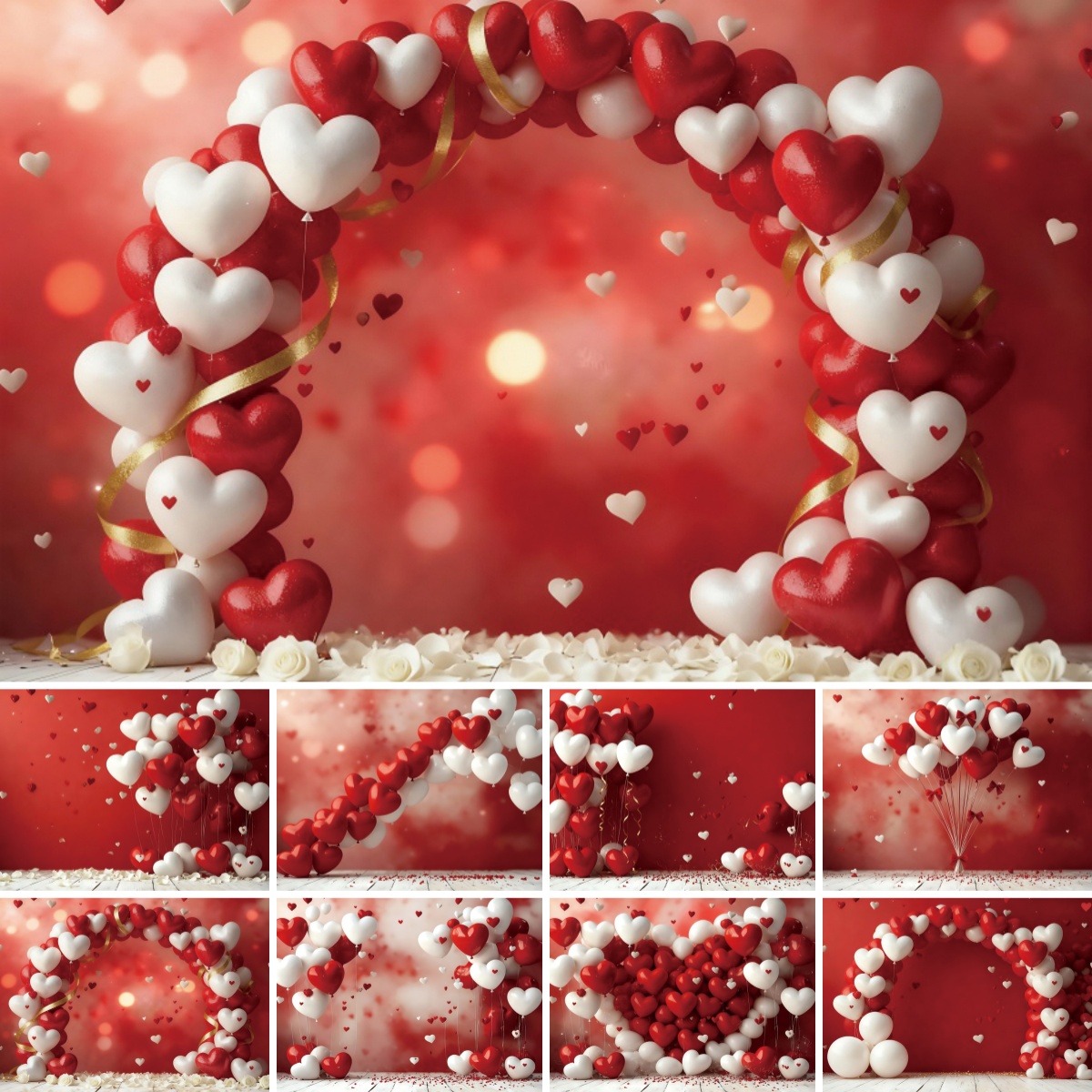 Photography Lighting White Background - February 14 Valentine's Day Backdrop Red