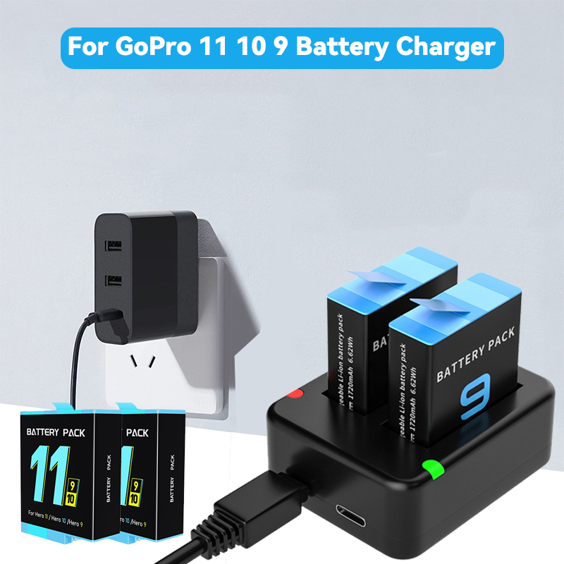 Gopro Action Camera Hero 12 Black - Dual Port Slot Double Battery Charger