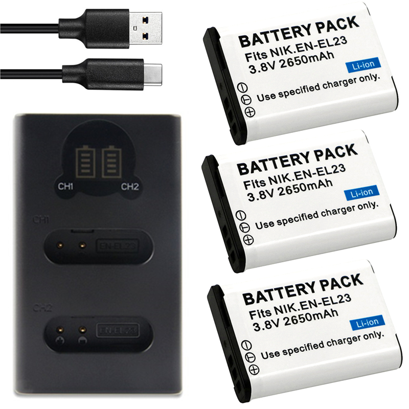 Nikon Camera D3500 - 2650mah EN-EL23 ENEL23 EN EL23 battery