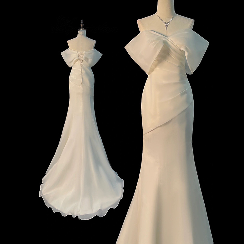 Photography Natural Lighting Basics - One Shoulder Satin Light Wedding Dress