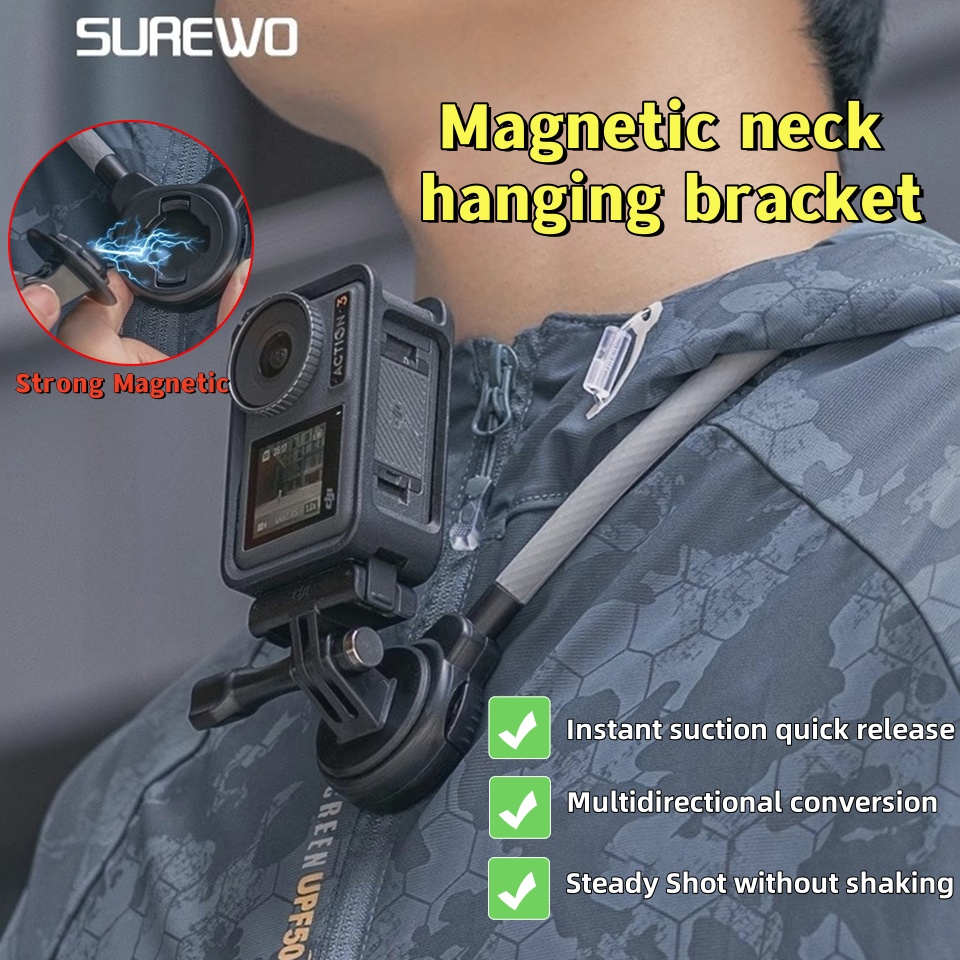 SUREWO Magnetic Quick Release  - Gopro Action Camera Hero 12 Black recension och pris