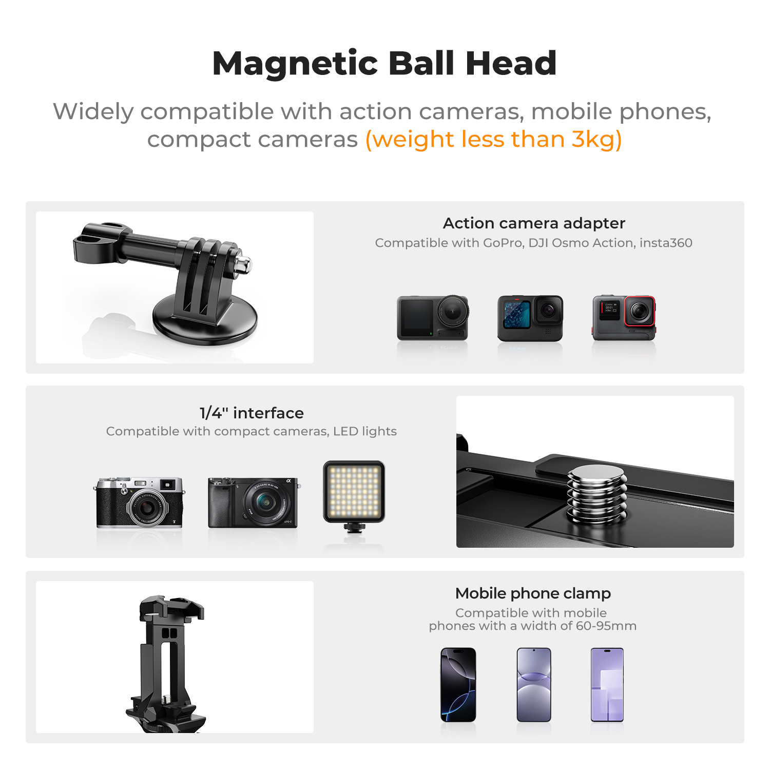 K&F CONCEPT Magnetic Camera Mo - Gopro Action Camera Hero 12 Black recension och pris
