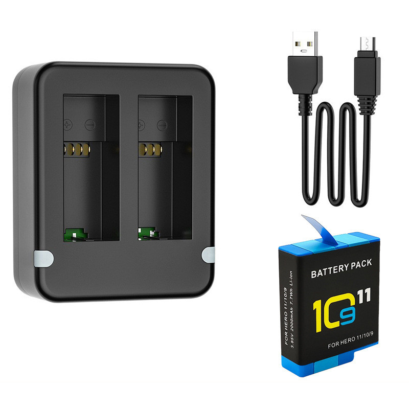 Dual Port Slot Double Battery  - Gopro Action Camera Hero 12 Black recension och pris