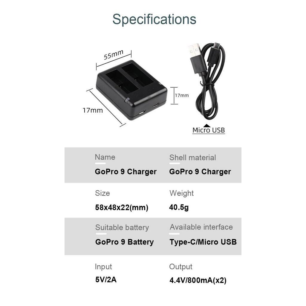 Go Pro 12 Dual Battery Charger - Gopro Action Camera Hero 12 Black recension och pris