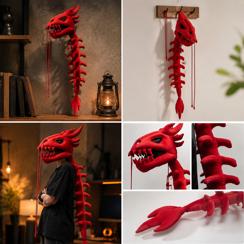 Dragon Skull Spine Plush Hood  - Photography Lighting recension och pris